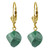 14k Solid Yellow Gold Leverback Earrings with Natural Twisted Briolette Emeralds