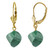 14k Solid Yellow Gold Leverback Earrings with Natural Twisted Briolette Emeralds