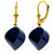 30.5 Carat 14k Solid Gold Leverback Earrings Twisted Briolette Sapphire