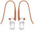 14k Solid Rose Gold Fish Hook Earrings with Dangling Briolette White Topaz