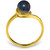 14k Solid Gold Ring with Natural Pearl - Size 7.0