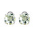7.2 Carat 14k Solid White Gold French Clips Earrings Green Amethyst