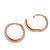 14k Rose Gold Hoop Huggie Earrings with White Topaz