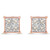 Women's Rose Gold Plated Sterling Silver Diamond Stud Earrings - 0.5 Carat