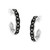 Women's Sterling Silver Diamond Black Rhodium Finish C-Hoop Earrings