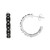 Women's Sterling Silver Diamond Black Rhodium Finish C-Hoop Earrings