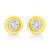 Women’s 10K Yellow Gold Plated Sterling Silver Stud Earrings with Round Clear Diamond