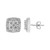 Women's Sterling Silver Diamond Square Shaped Stud Earrings