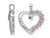 3/5 Carat (ctw) Ruby Heart Pendant Necklace in 14K White Gold with Chain and Accend Diamonds