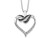1/10 Carat (ctw) Black & White Diamond Heart Pendant Necklace in Sterling Silver with Chain