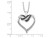 1/10 Carat (ctw) Black & White Diamond Heart Pendant Necklace in Sterling Silver with Chain