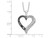 1/2 Carat (ctw) Black & White Diamond Heart Pendant Necklace in Sterling Silver with Chain