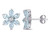 2.15 Carat (ctw) Aquamarine Flower Button Earrings in 14K White Gold