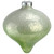 4" Green and White Spotted Glass Onion Decorative Christmas Ornament