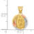 FJC Finejewelers 14k Yellow Gold with Rhodium Polished Bright Cut Lady Of Guadalupe Circle Charm K5628A
