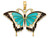 FJC Finejewelers 14k Yellow Gold Aqua Enameled Butterfly Charm K4229A