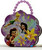 Tinkerbell Tin Box Carry All Flower Shaped Purse with Beaded Handle - Purple