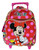 Small Size Red and Pink Minnie Mouse Hugs Rolling Backpack