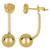14k Yellow Gold Ball And Love Knot Belly Ring Climber Style Earrings, 8mm