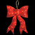 24" Pre-Lit Red Wavy Decorative Bow Hanging Ornament - Clear Lights