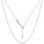 Sterling Silver Rhodium Plated Sliding Adjustable Snake Chain, 22"