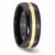 Chisel Ceramic Black with 14k Inlay 8mm Polished Wedding Band CER35 - CER35AI95