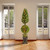 5' x 15” Pre-lit Potted Juniper Cone and Ball Topiary Artificial Christmas Tree – Clear Lights