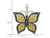 Yellow Butterfly Charm Pendant Necklace in Sterling Silver with Chain