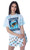 Sesame Street Womens' Cookie Monster Tie Dye Shirt Short Sleep Pajama Set - 195566128609