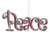 6.5" Red and Silver "Peace" Embellished with Glitter Christmas Ornament - 33537628