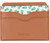 Bespoke Men's Leather & Pineapple Print Card Case Lt Beige Size Regular