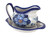 Blue Rose Polish Pottery Daisy Surprise Gravy Boat & Plate