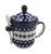 Blue Rose Polish Pottery Flowering Peacock Mug with Strainer & Spoon