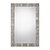 60" Antiqued Silver Basket Weave Pattern Framed Beveled Rectangular Wall Mirror