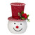 7.25" Red and White Snowman Head Hanging Christmas Decoration