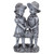 13" Boy and Girl Apple Picking Outdoor Garden Statue
