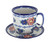 Blue Rose Polish Pottery Chantilly Coffee Cup & Saucer
