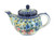 Blue Rose Polish Pottery Day Lily Bouquet Medium Teapot