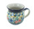 Blue Rose Polish Pottery Day Lily Bouquet Bubble Mug
