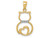 FJC Finejewelers 14k Yellow Gold White with Rhodium Bright Cut Sitting Cat Charm C4621A