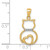 FJC Finejewelers 14k Yellow Gold White with Rhodium Bright Cut Sitting Cat Charm C4621A