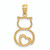 FJC Finejewelers 14k Yellow Gold White with Rhodium Bright Cut Sitting Cat Charm C4621A