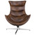 38.25” Brown Bomber Jacket Leather Swivel Cocoon Chair
