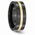 Chisel Ceramic Flat Black with 14k Inlay 8mm Polished Wedding Band CER37 - CER37AI115