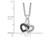 1/10 Carat (ctw) Black & White Diamond Double Heart Pendant Necklace in Sterling Silver with Chain