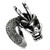Women's Stainless Steel Dragon Designed Ring with Red Siam Crystals - Size 7 (Pack of 2)