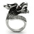 Women's Stainless Steel Dragon Designed Ring with Red Siam Crystals - Size 7 (Pack of 2)