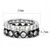 2-Piece Women's Stainless Steel Ring Set with Black Diamond Cubic Zirconia, Size 7