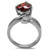 Women's Stainless Steel Ring with Heart Shaped Garnet Cubic Zirconia, Size 10 (Pack of 2)