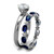 2-Piece Stainless Steel Women's Wedding Ring Set with Blue and Clear CZ Stones, Size 8